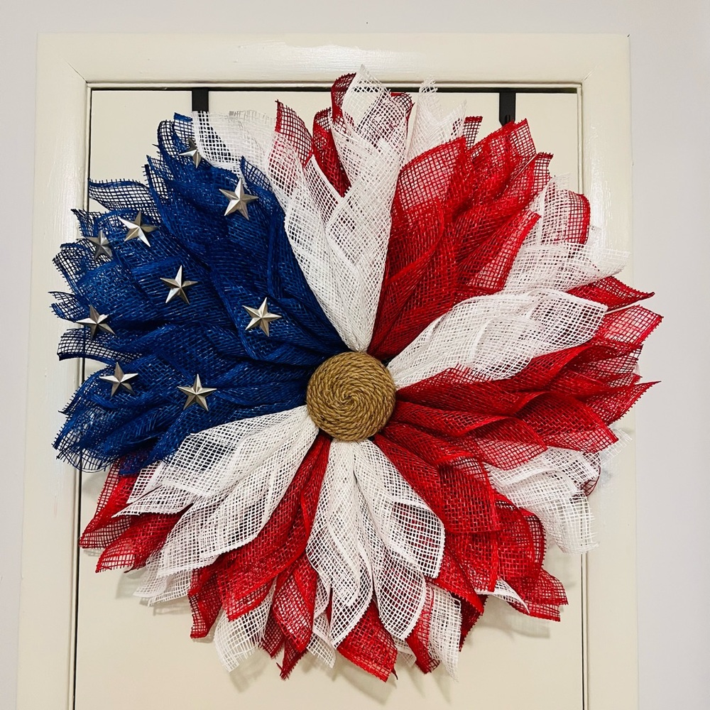 Handmade Patriotic Wreath/Memorial Day Wreath/4th of July Wreath